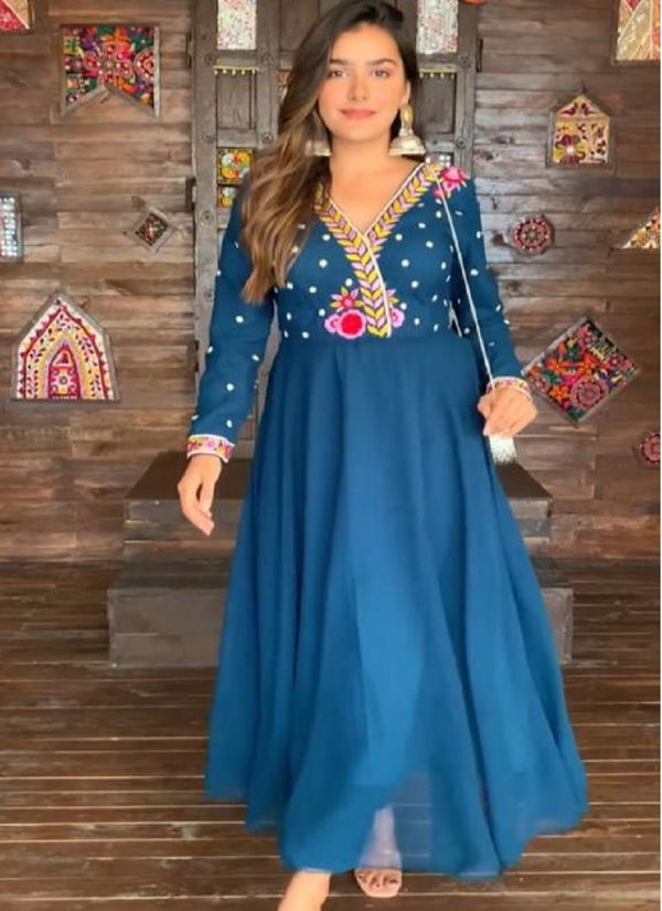 LADLI Ladli By Krishi Georgette Embroidery Anarkali Kurtis